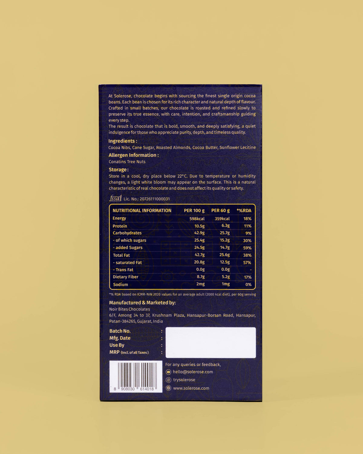 70% Dark Chocolate With Roasted Almonds