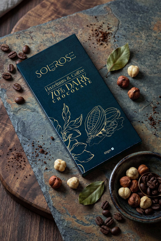 70% Dark Chocolate with Hazelnuts & Coffee